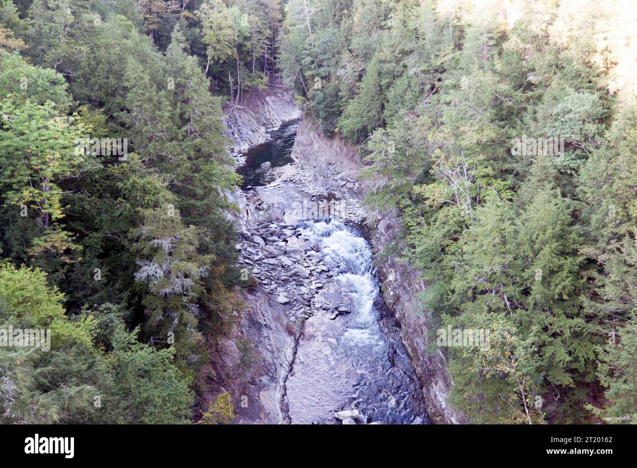 Part of the Quechee Quechee State Park, looking down from the U