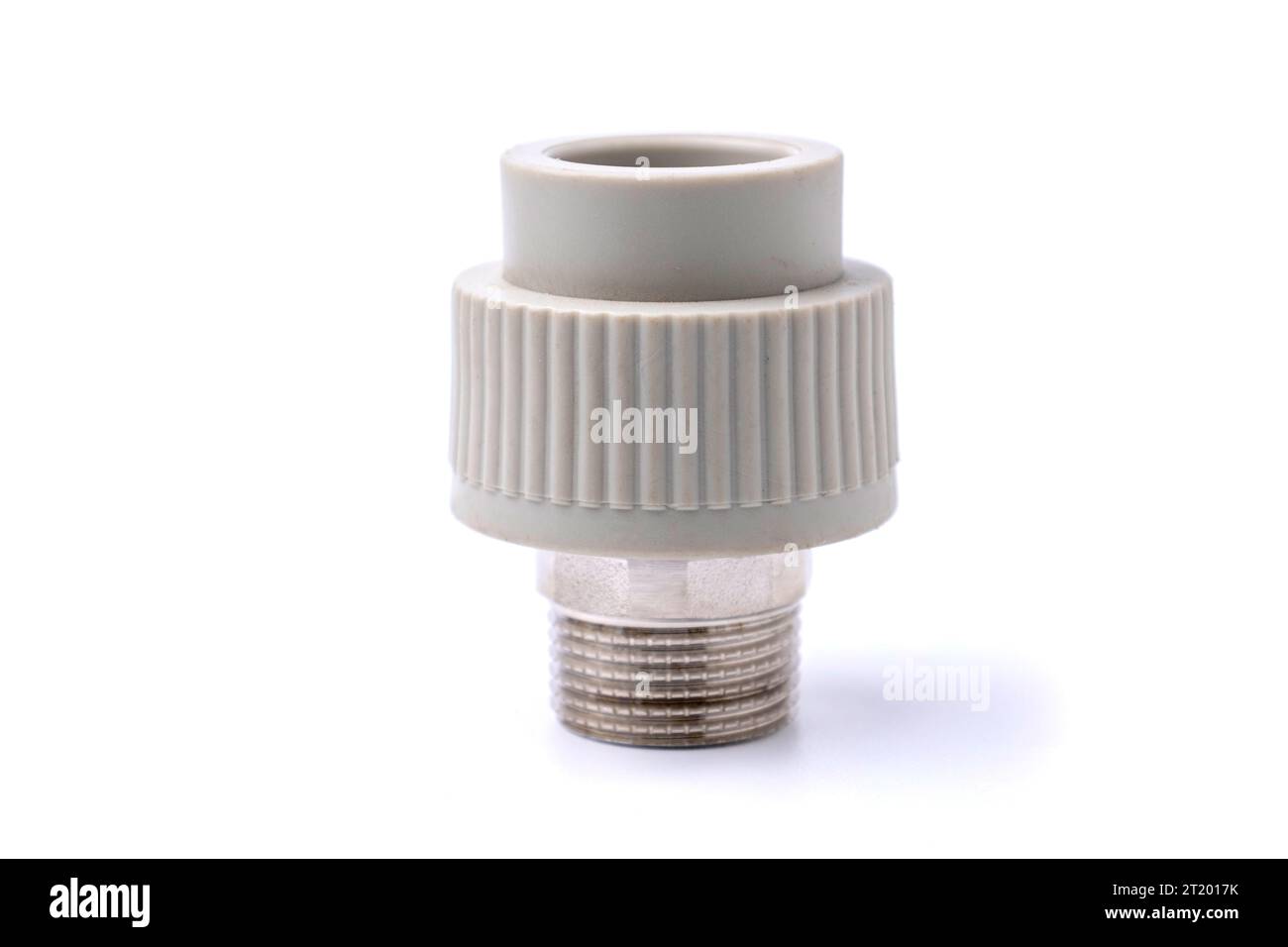 Polypropylene couplings for welding pipes on white Stock Photo Alamy