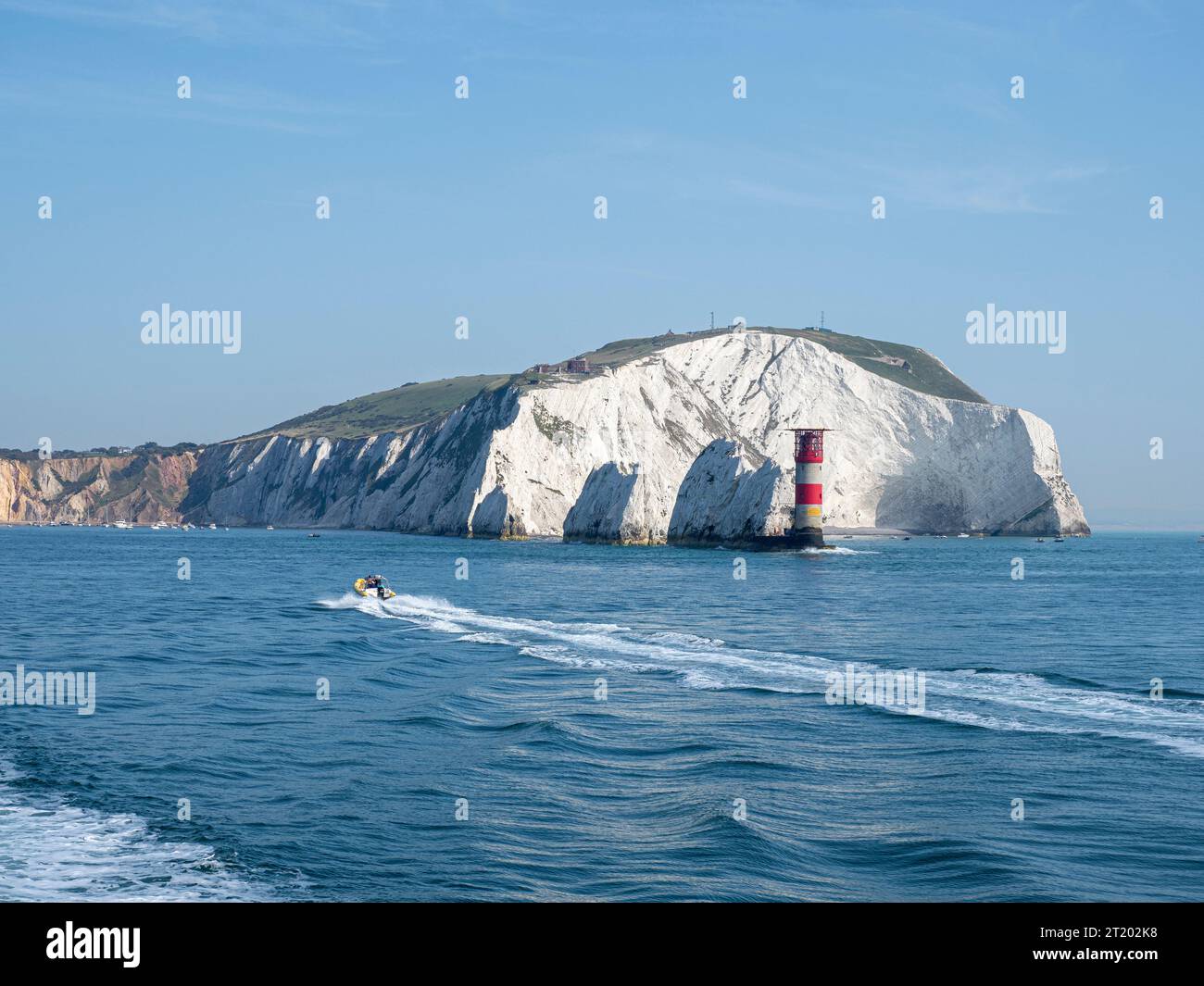 The Needles headland on Isle of Wight Stock Photo