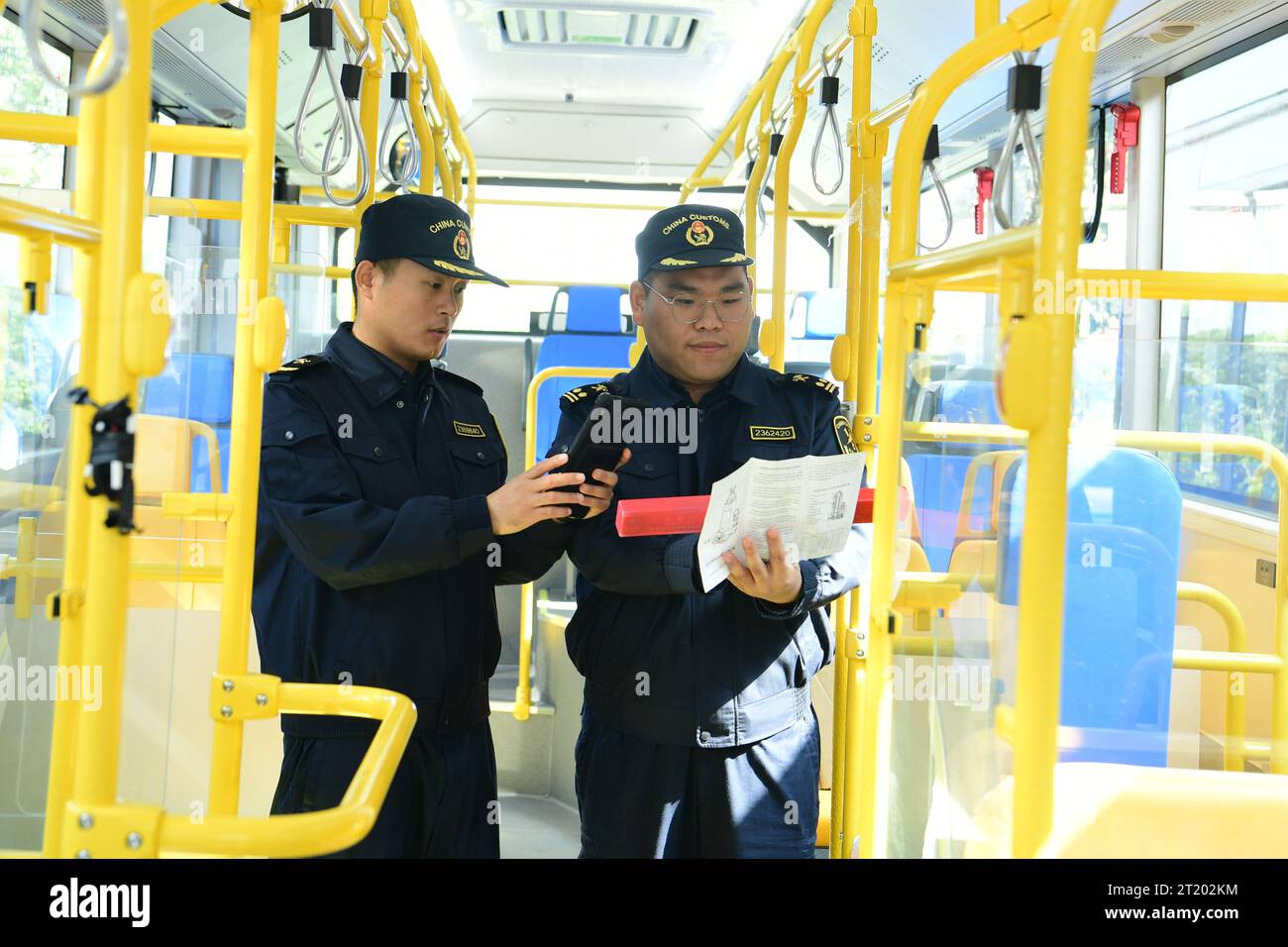 SUZHOU, CHINA - OCTOBER 16, 2023 - Customs officers at the Taicang Port ...