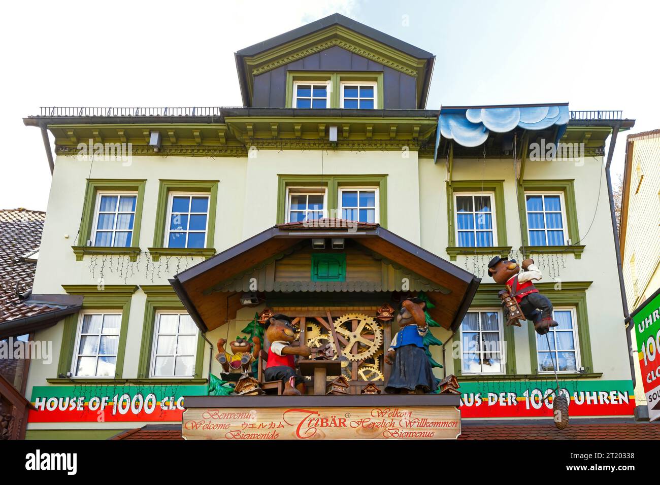 Triberg town famous for coo coo clock shops and stores, Black Forest region, Baden-Württemberg, Germany. Stock Photo
