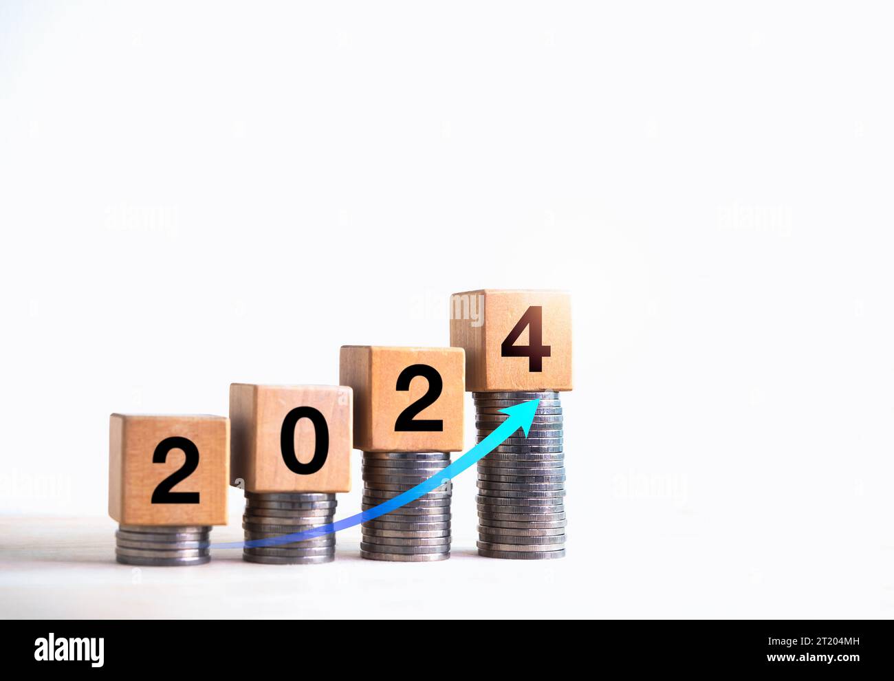 Happy new year 2024, business growth and success, investment, profit