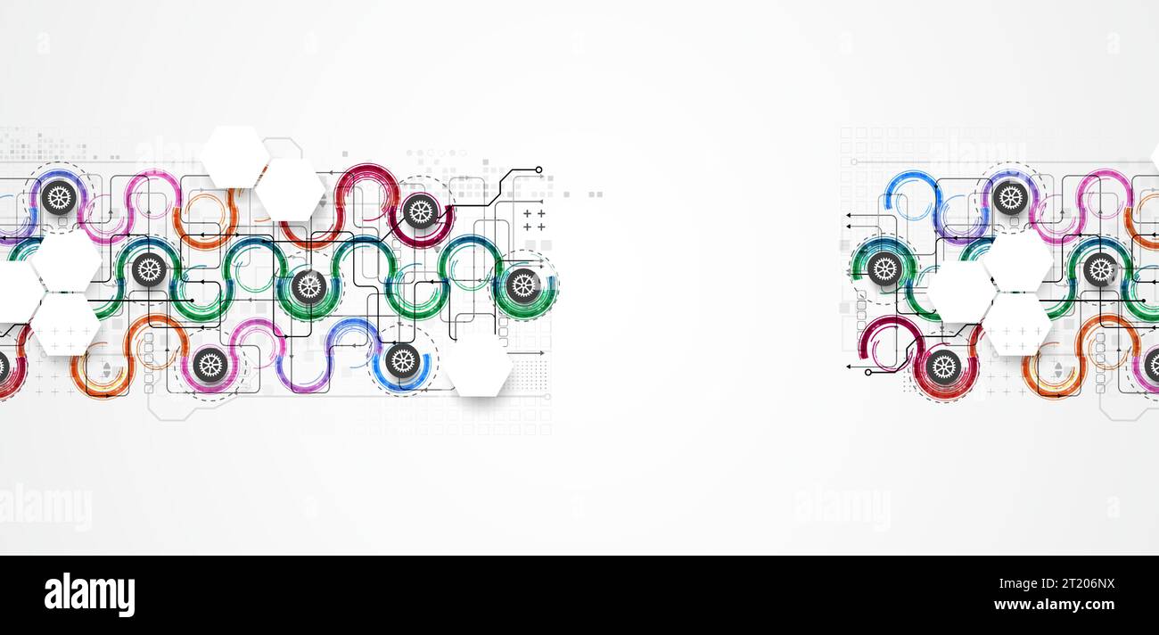 Abstract technology concept. Circuit board, high computer color ...