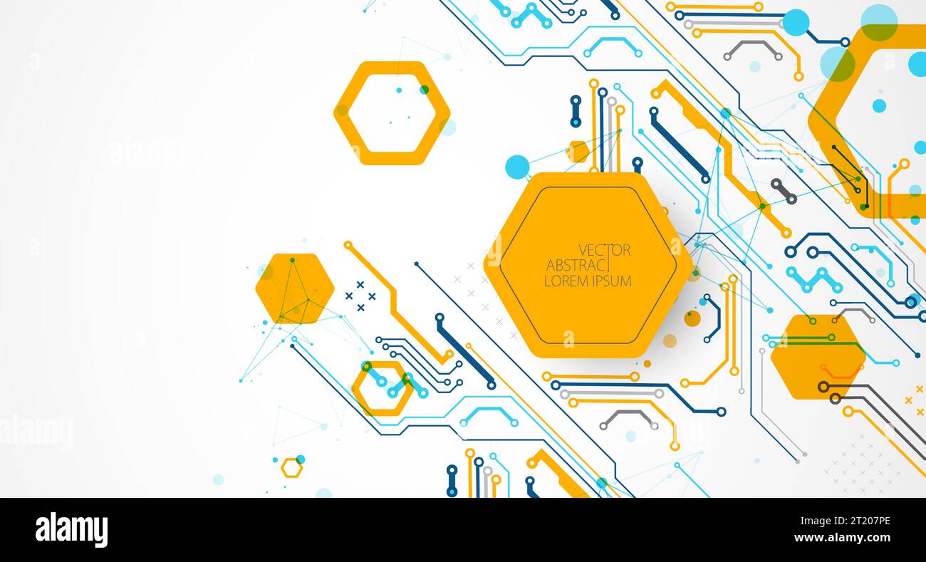 Abstract technology concept. Circuit board, high computer color ...