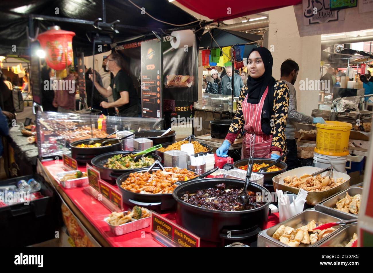 Street Food Stall, Food Hall, Upmarket, Brick Lane, London, UK Stock Photo Alamy