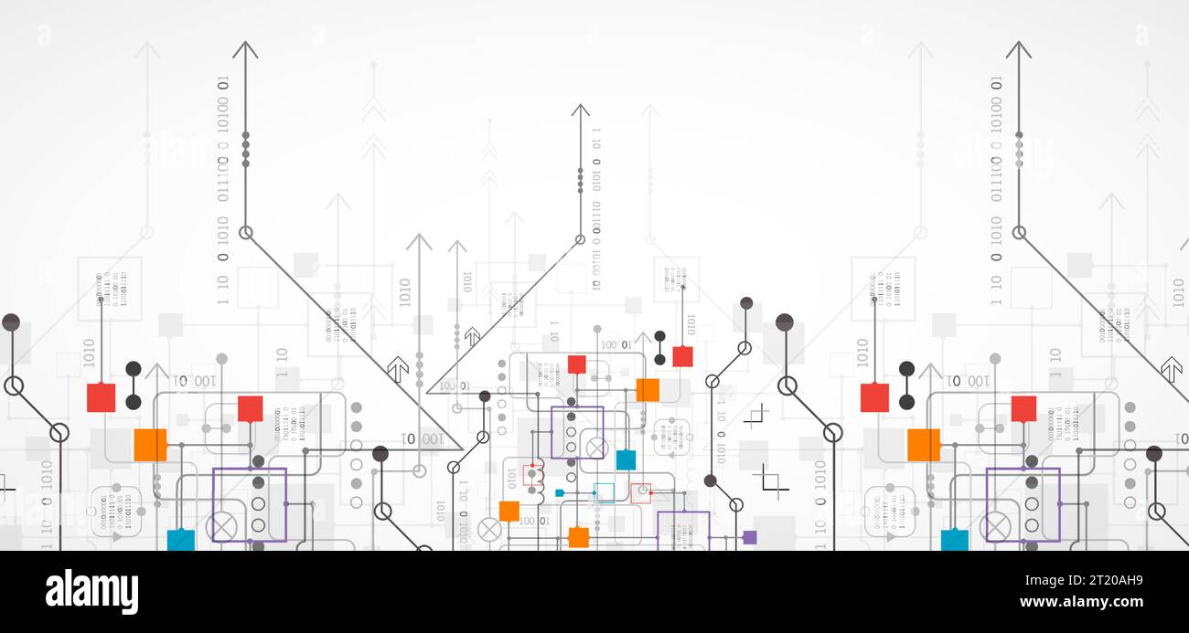 Abstract technology concept. Circuit board, high computer color ...