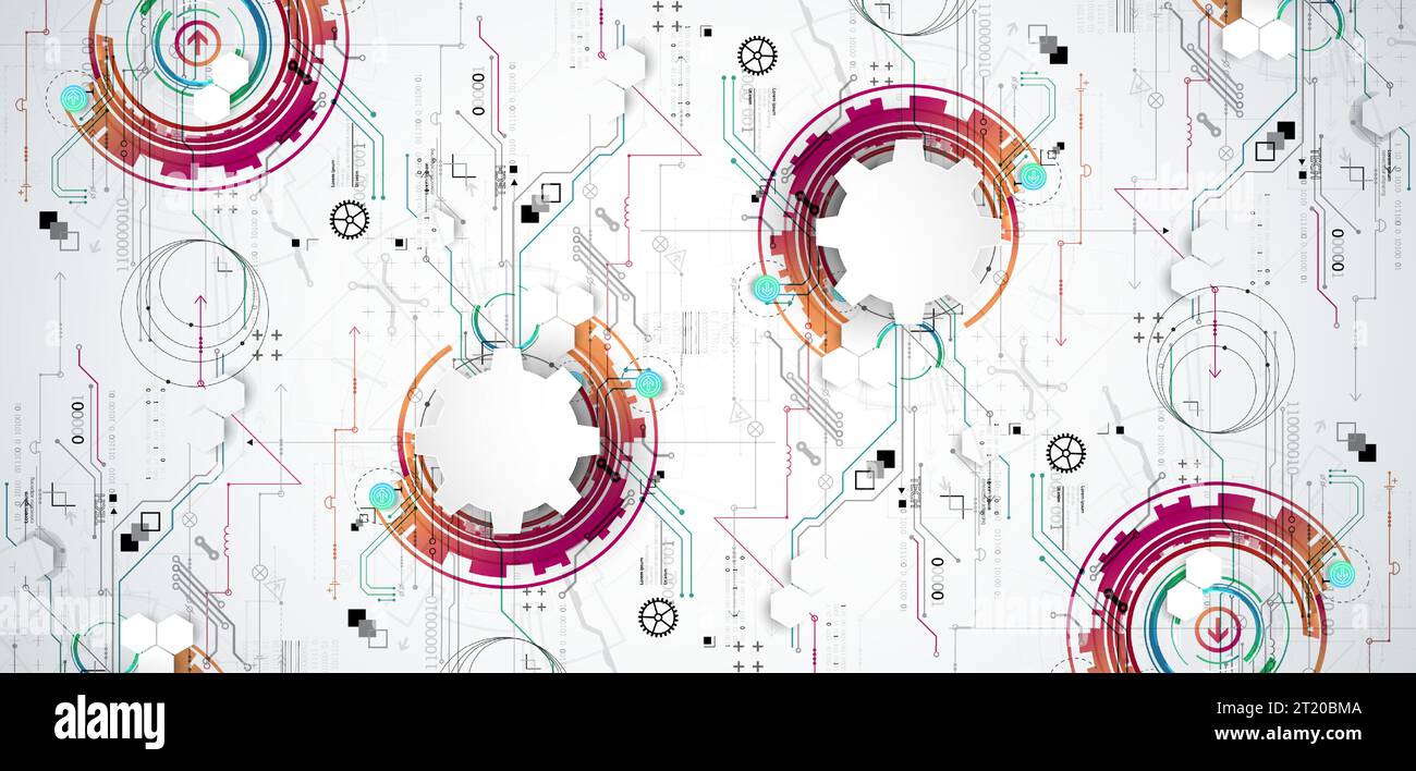 Abstract technology concept. Circuit board, high computer color ...