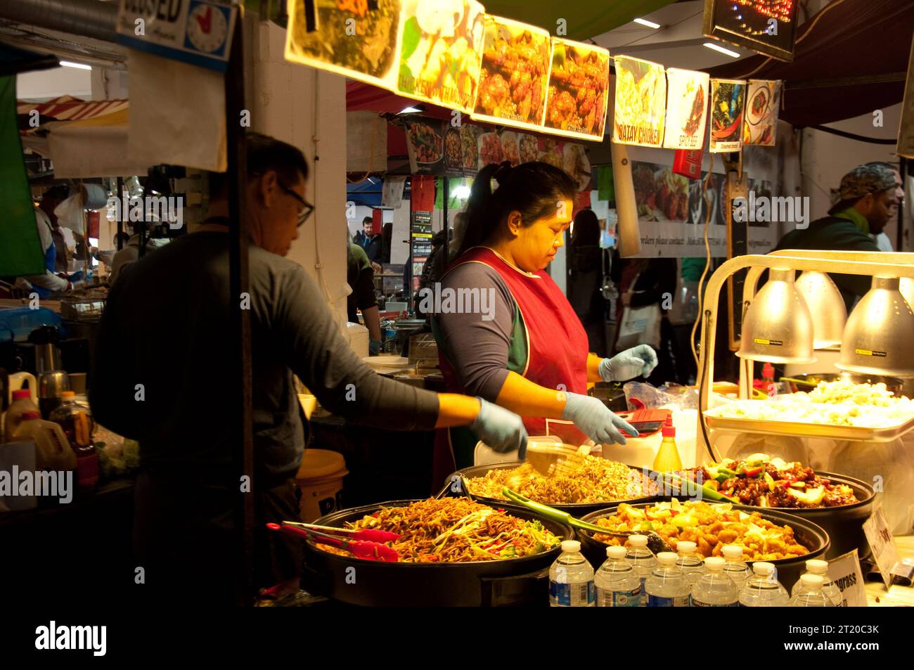 Chinese Food Stall, Upmarket Food Court, Brick Lane, London, UK Stock Photo