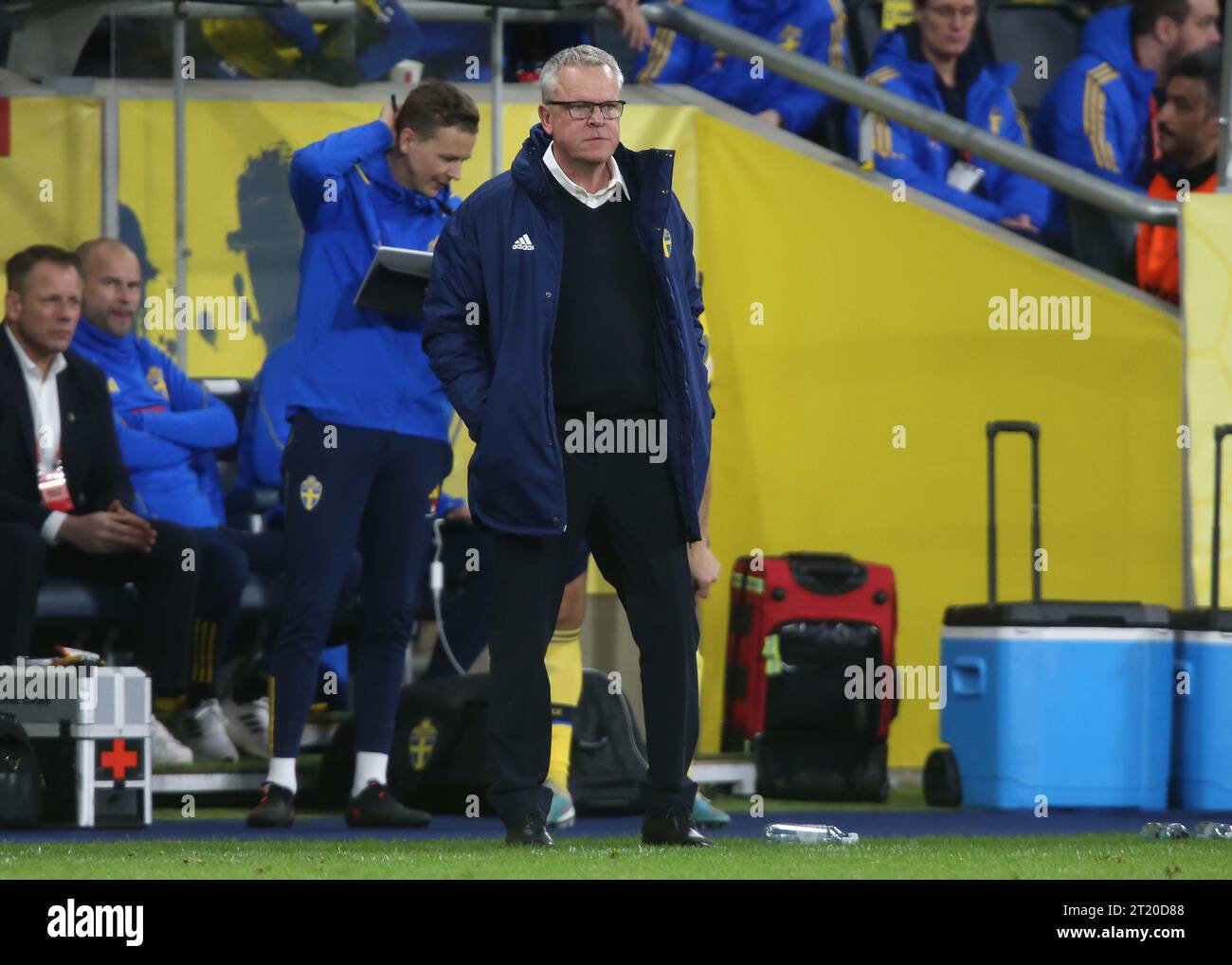 Janne Andersson manager of Sweden. - Sweden v Belgium, European Championship Qualifying, Group F, Friends Arena, Solna, Stockholm, Sweden, 24th March 2023, UEFA, Euro 2024 Qualifying. Editorial Use Only - DataCo restrictions apply Stock Photo