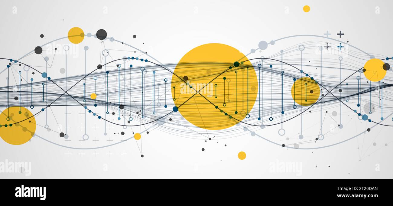 Abstract DNA background with plexus effect. Scientific and technological concept. Stock Vector