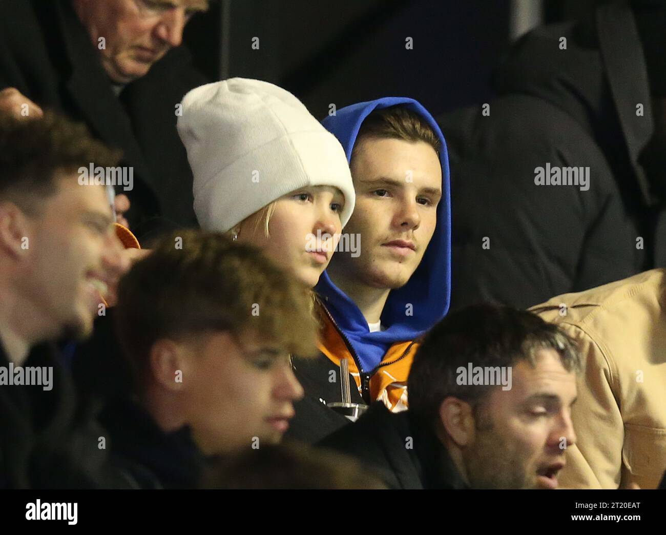 Cruz Beckham & Tana Holding. - Brentford B v Arsenal U21, Premier League Cup, Quarter final, VBS Community Stadium, Sutton, UK - 13th March 2023. Editorial Use Only - DataCo restrictions apply, Editorial Use Only. Stock Photo