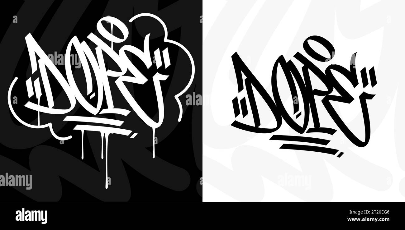 Abstract Urban Graffiti Street Art Word Dope Lettering Vector