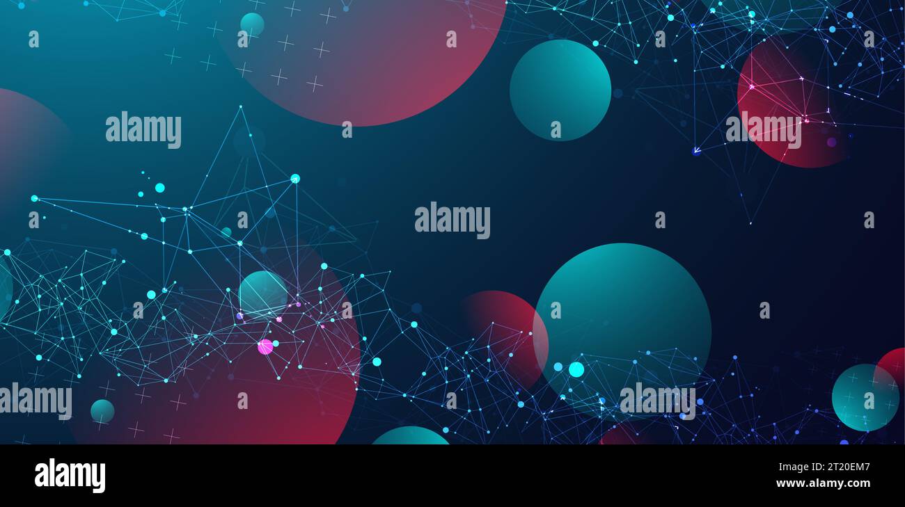 Abstract polygonal vector background with connecting dots and lines. Template for science and technology presentation. Plexus style. Stock Vector