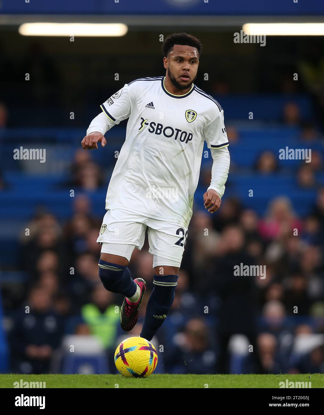 Weston McKennie of Leeds United. Chelsea v Leeds United, Premier League, Stamford Bridge