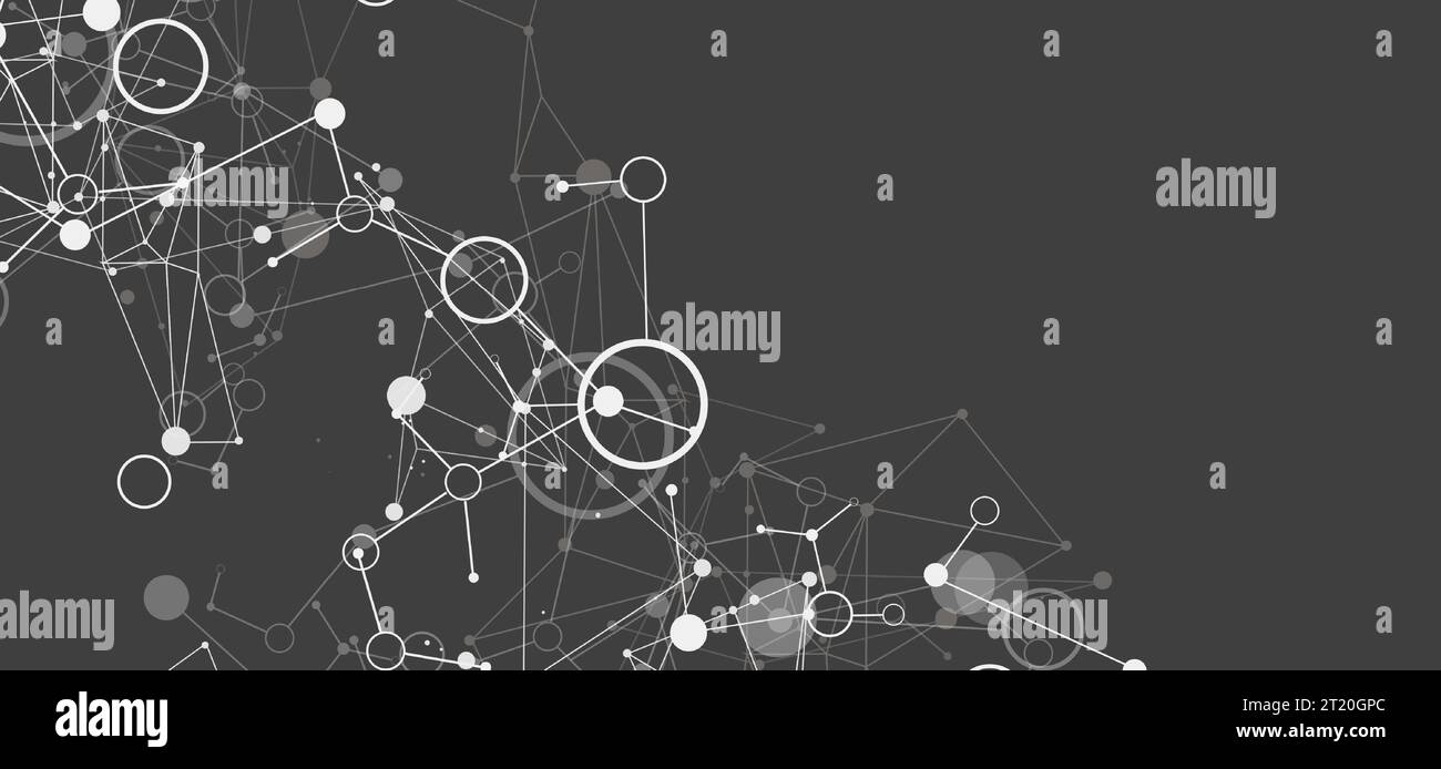 Template for science and technology presentation. Plexus style background. Stock Vector