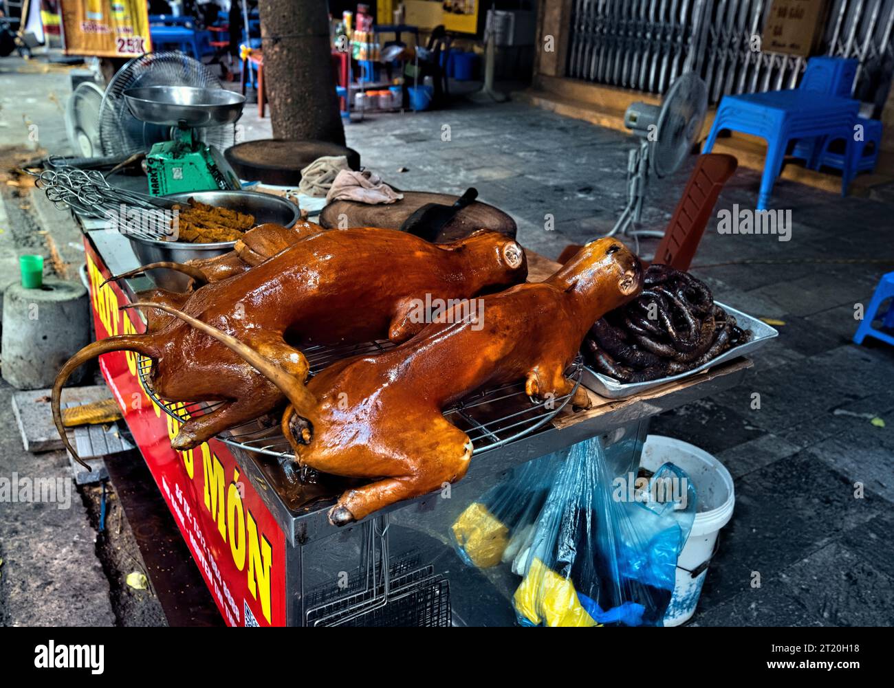 Dog meat vendor, Hanoi, Vietnam Stock Photo Alamy