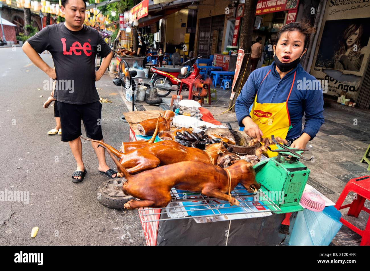 Dog meat vendor, Hanoi, Vietnam Stock Photo Alamy