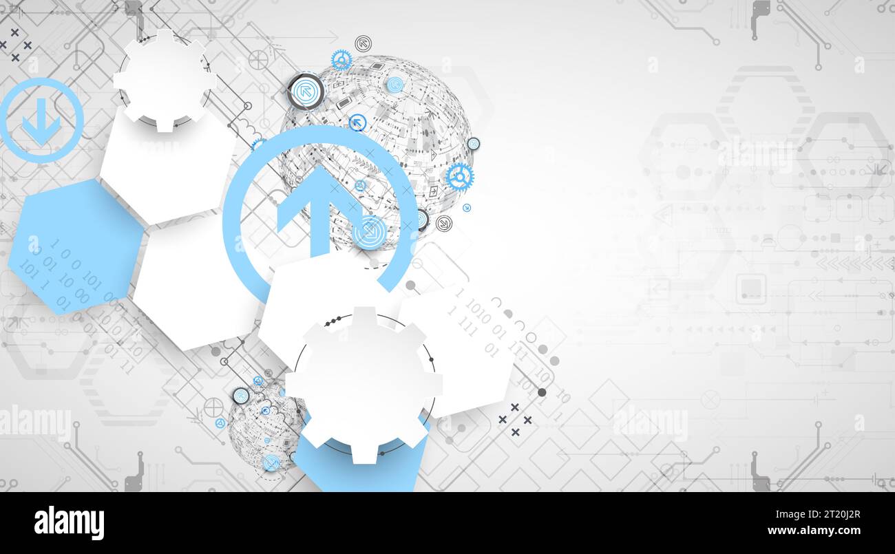 Abstract technology sphere background. Global network concept. Stock Vector
