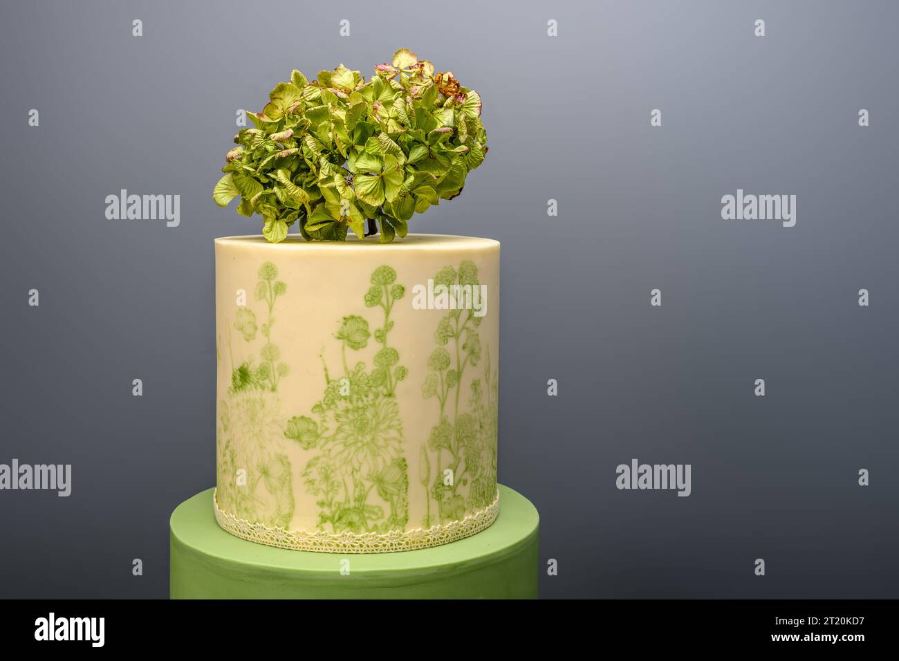 Tow tier home made wedding cake Stock Photo