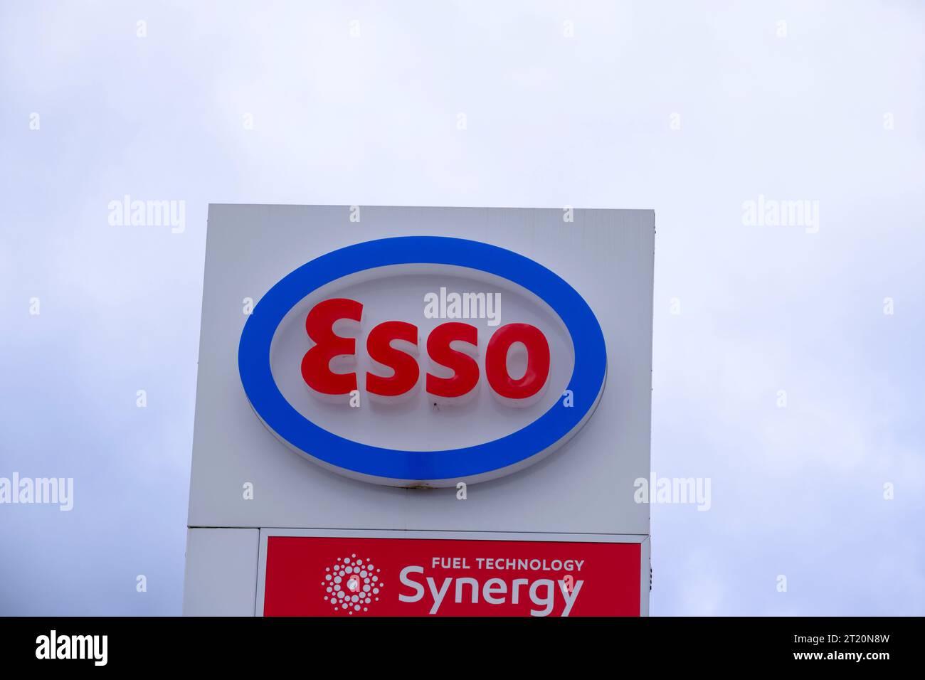 Belgium, Diegem: Esso gas station Stock Photo