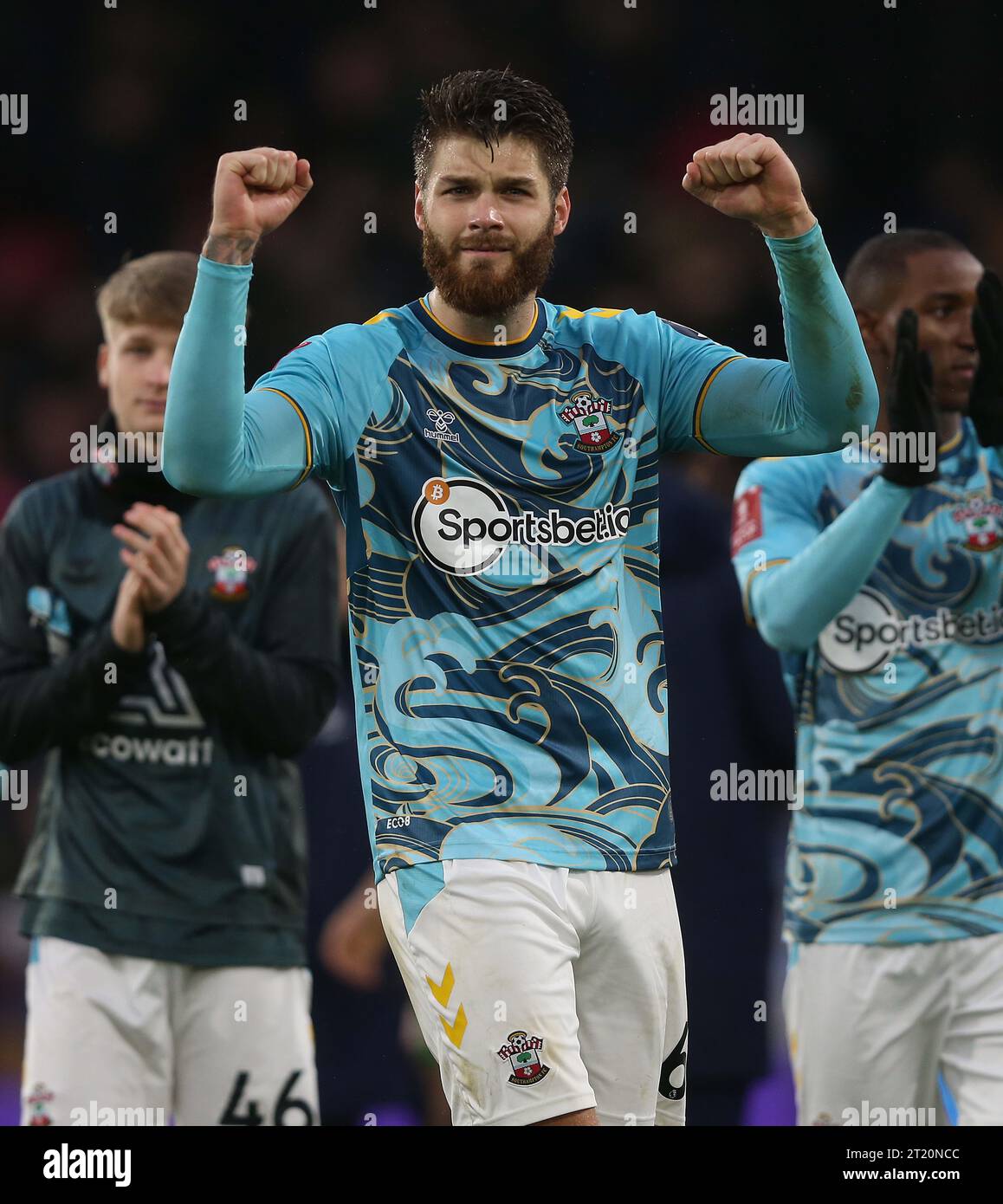 Duje Caleta-Car of Southampton celebrates the victory. - Crystal Palace v Southampton, The Emirates FA Cup, 3rd Round, Selhurst Park, Croydon, UK - 7th January 2023. Editorial Use Only - DataCo restrictions apply Stock Photo