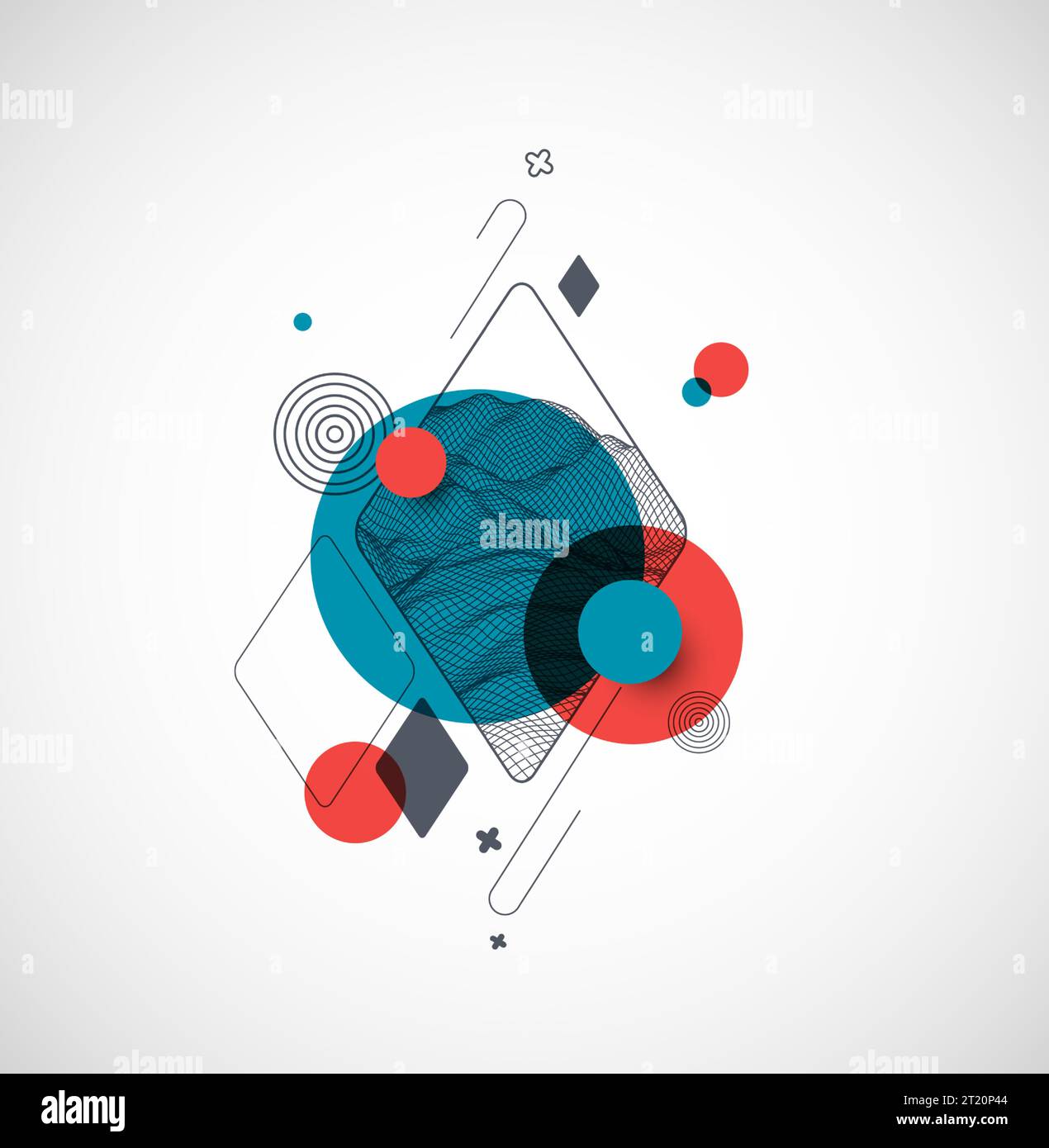 Modern science or technology abstract background. Wireframe spot surface illustration. Vector. Stock Vector