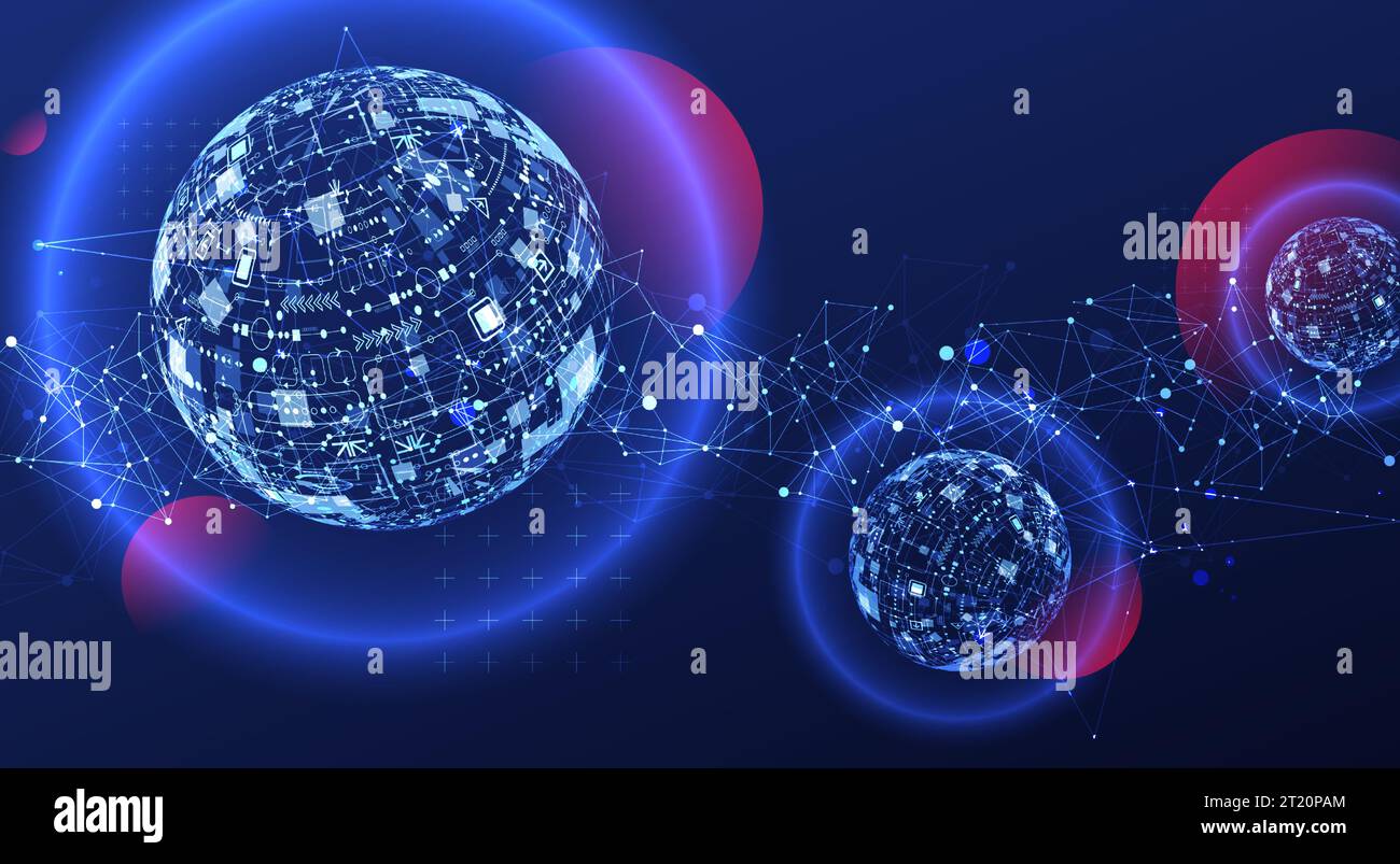Abstract technology sphere background. Global network concept Stock ...