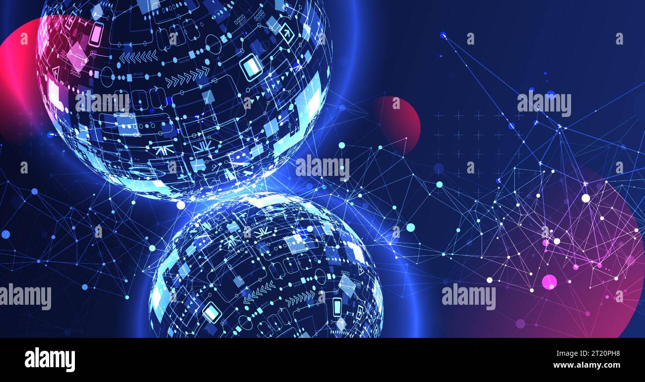 Abstract technology sphere background. Global network concept. Stock Vector