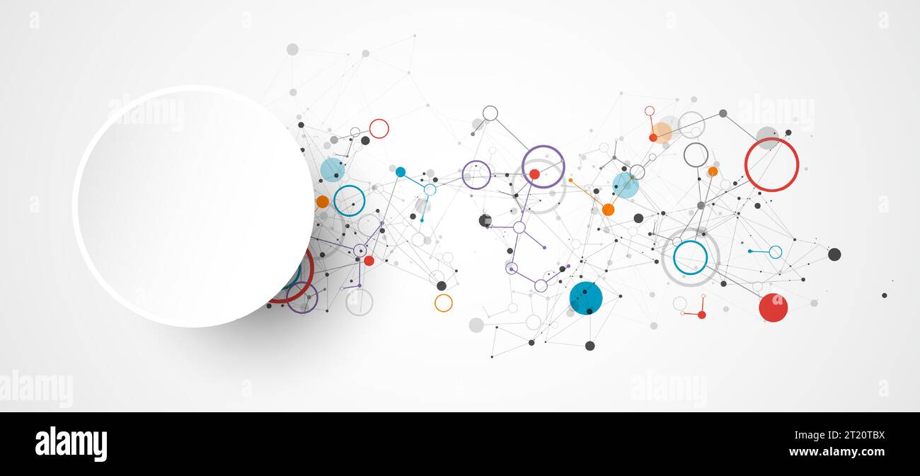 Template for science and technology presentation. Plexus style background. Stock Vector