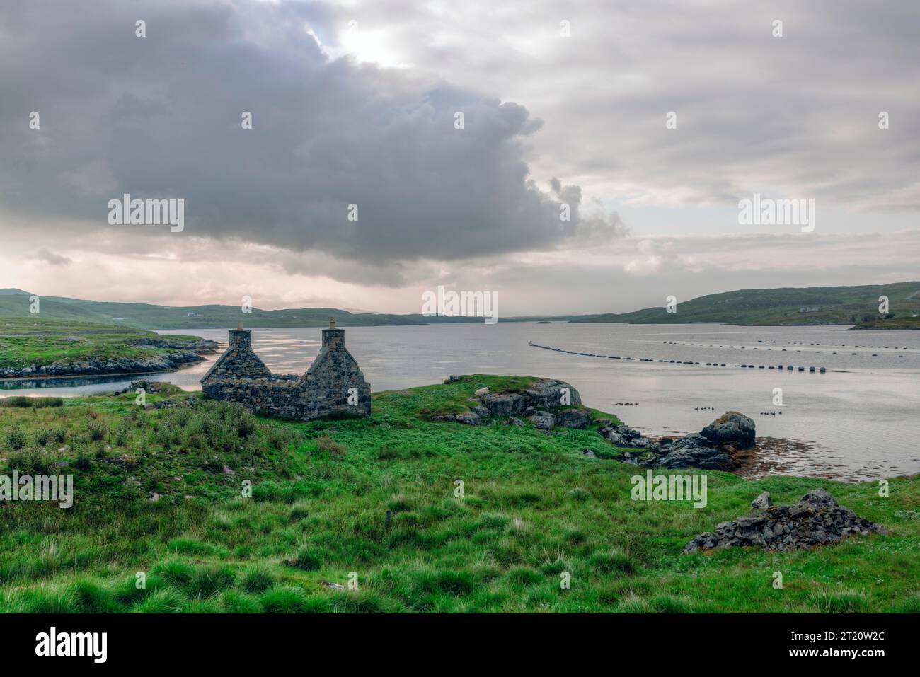 Ruined shieling on Great Bernera, Isle of Lewis, Scotland Stock Photo