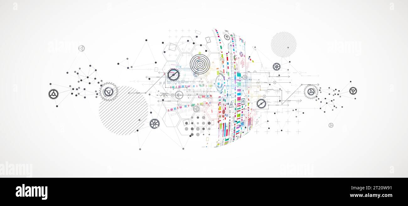 Abstract technology sphere background. Global network consept. Stock Vector