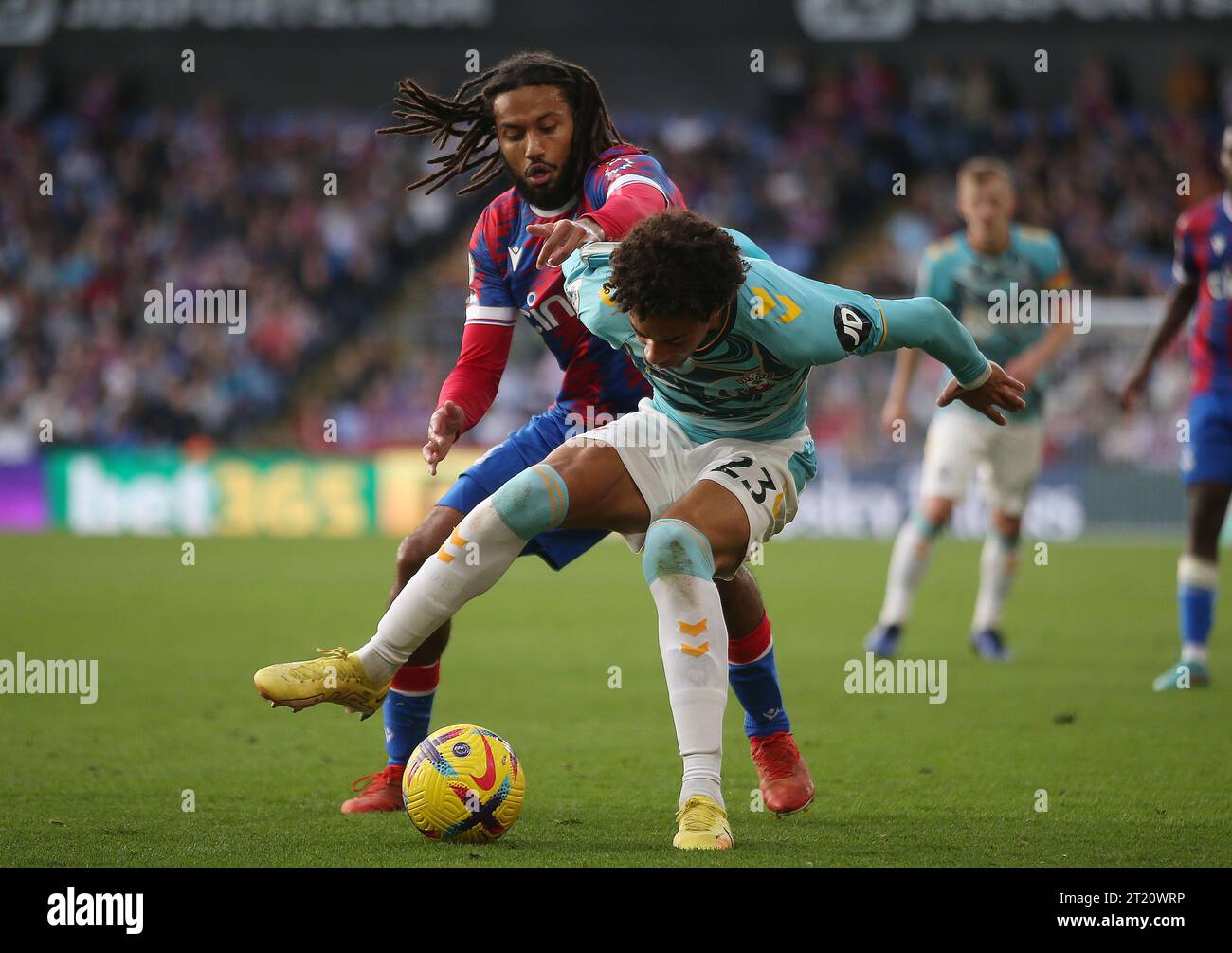 Semaya Riedewald Jairo Riedewald of Crystal Palace battles Samuel Edozie of Southampton ...