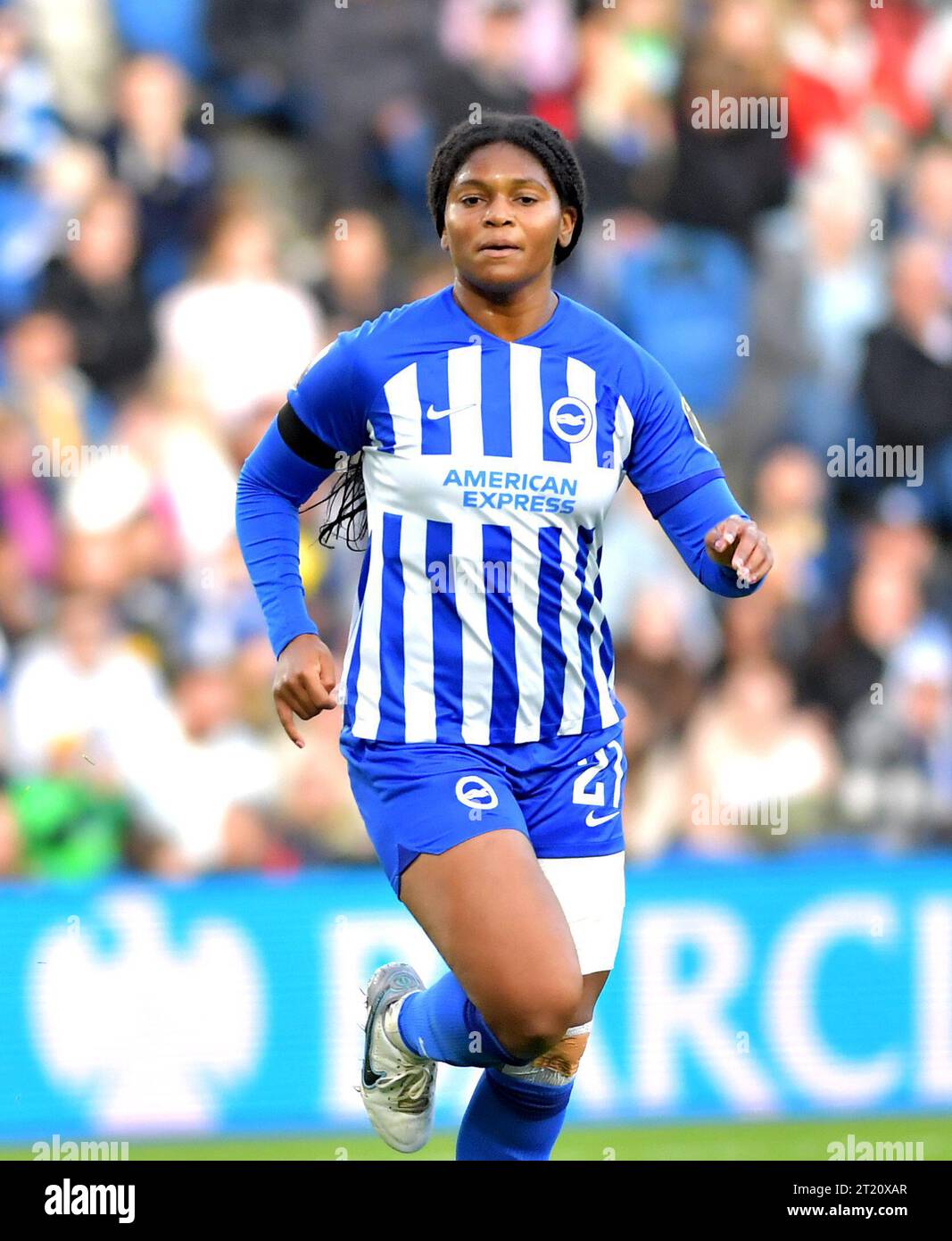 Brighton UK 15th October 2023 -  Madison Haley of Brighton during the Barclays  Women's Super League football match between Brighton & Hove Albion and Tottenham Hotspur at The American Express Stadium (Editorial Use Only) : Credit Simon Dack /TPI/ Alamy Live News Stock Photo