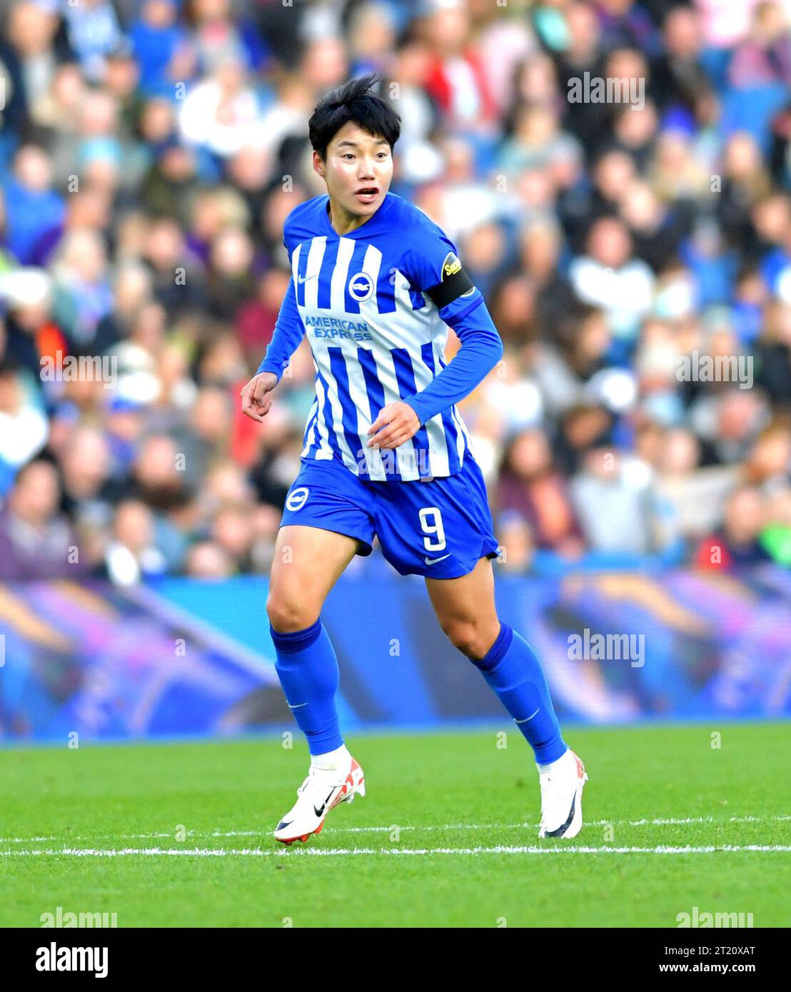 Brighton UK 15th October 2023 - Geummin Lee of Brighton  during the Barclays  Women's Super League football match between Brighton & Hove Albion and Tottenham Hotspur at The American Express Stadium (Editorial Use Only) : Credit Simon Dack /TPI/ Alamy Live News Stock Photo