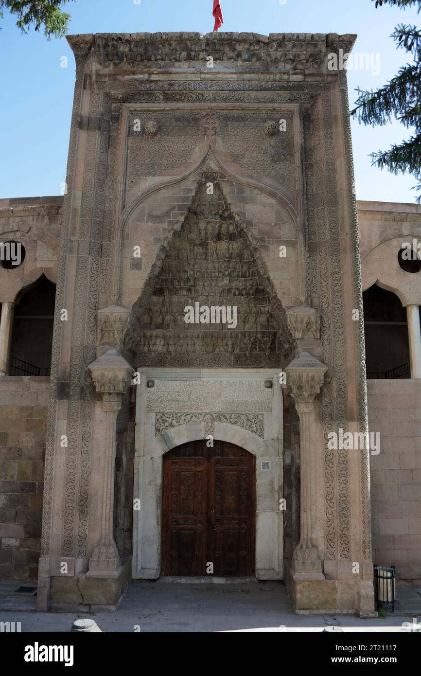 Ak Madrasa was built in 1409. The portal of the madrasa. Nigde, Turkey. Stock Photo
