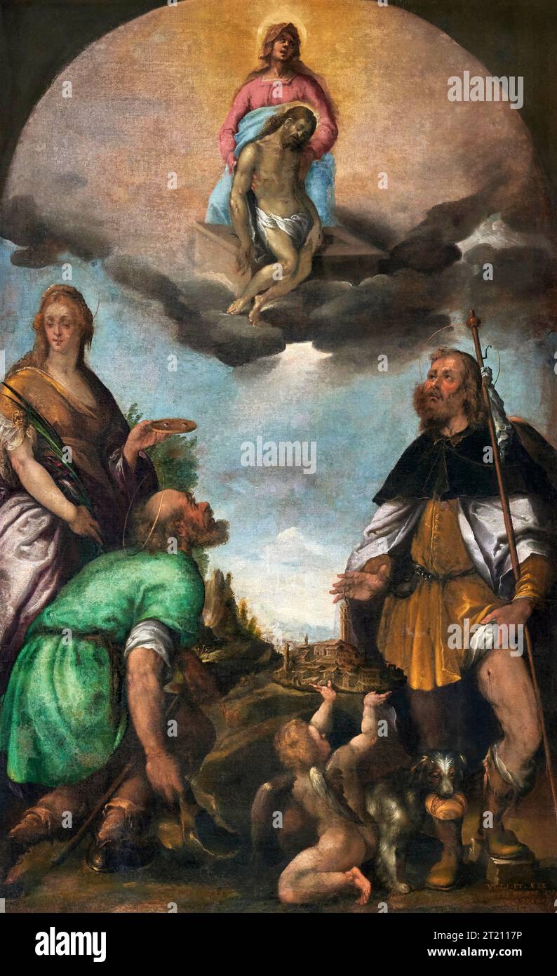 Madonna in Pietà con S.Lucia,S.Lucio e S.Rocco olio su tela