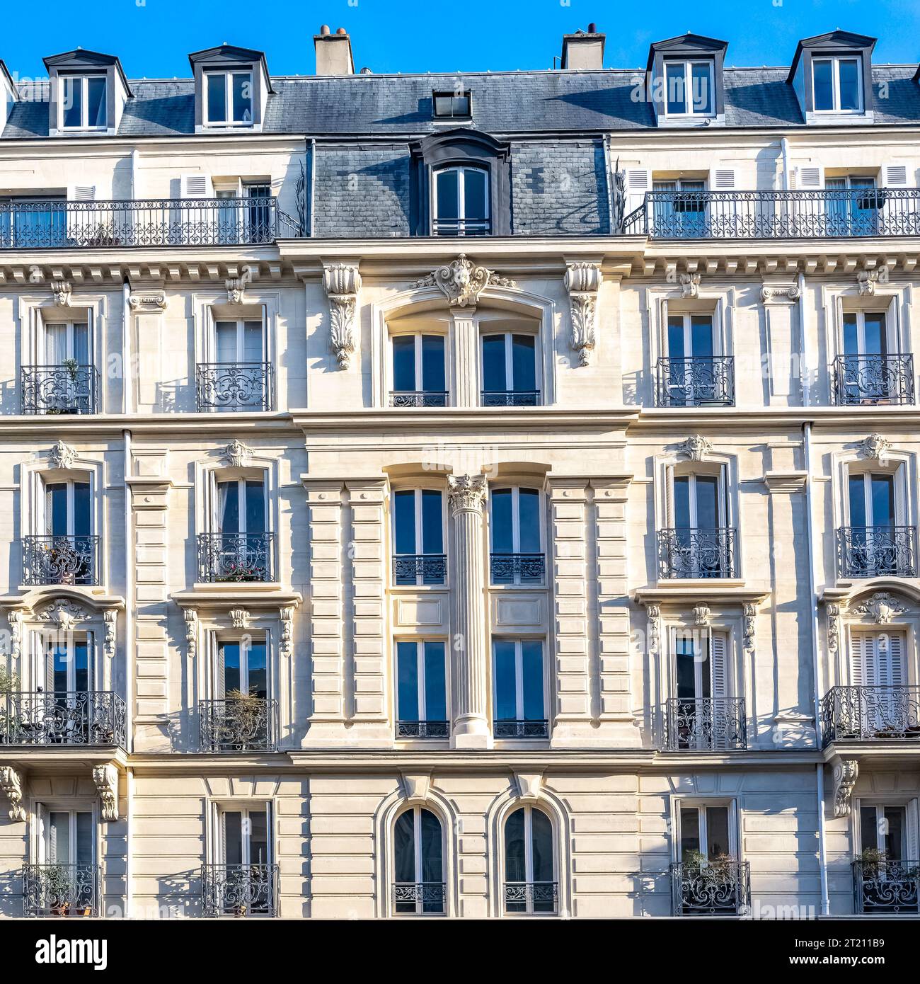 Paris, a beautiful building in the 7e arrondissement Stock Photo