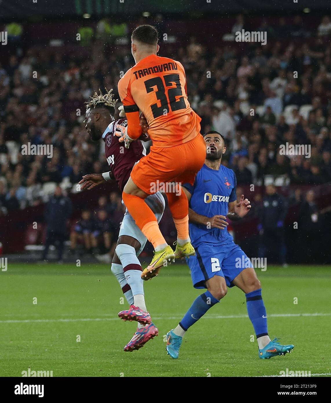 Maxwel Cornet Of West Ham United Is Fouled By Stefan Tarnovanu Of Fcsb West Ham United V Fcsb 