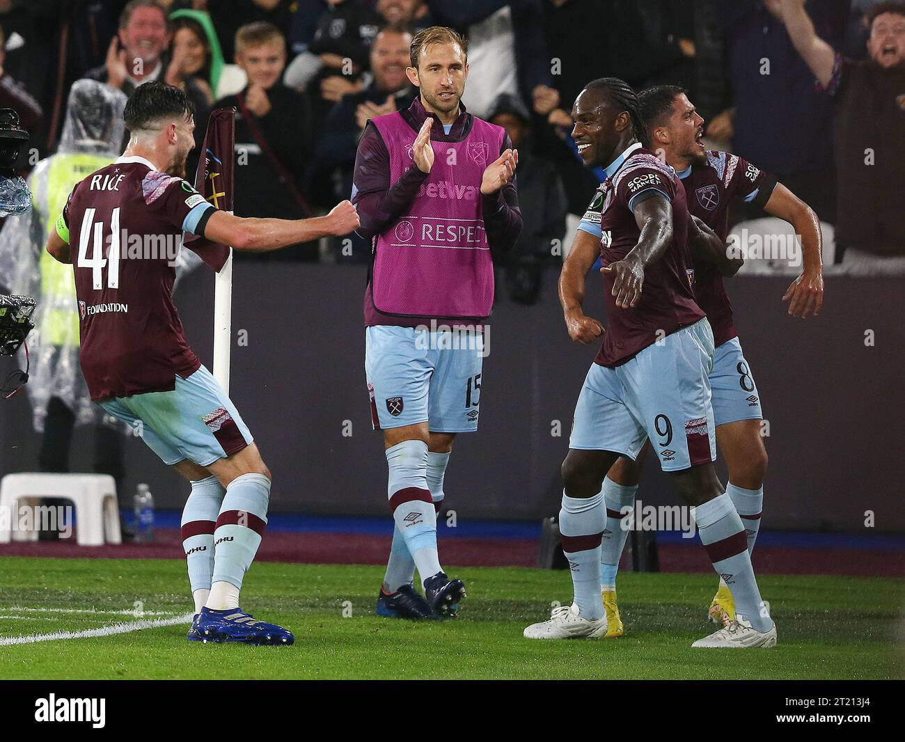 GOAL 3-1, Michail Antonio of West Ham United goal celebration. - West Ham United v FCSB, UEFA Europa Conference League, The London Stadium, London, UK - 8th September 2022. Editorial Use Only - DataCo restrictions apply Stock Photo