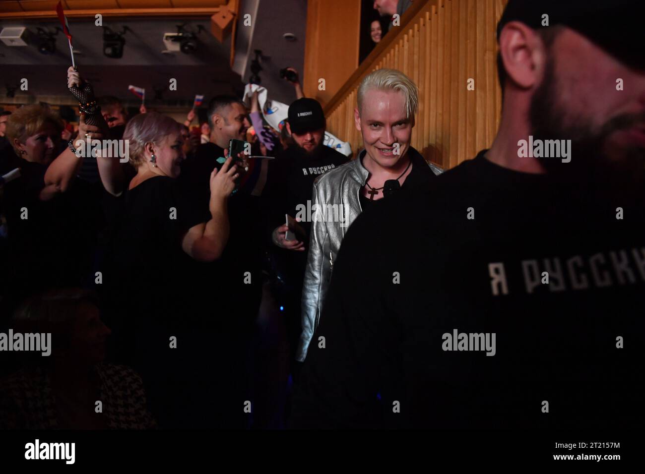 Moscow. Singer Shaman (Yaroslav Dronov) before going on stage at a