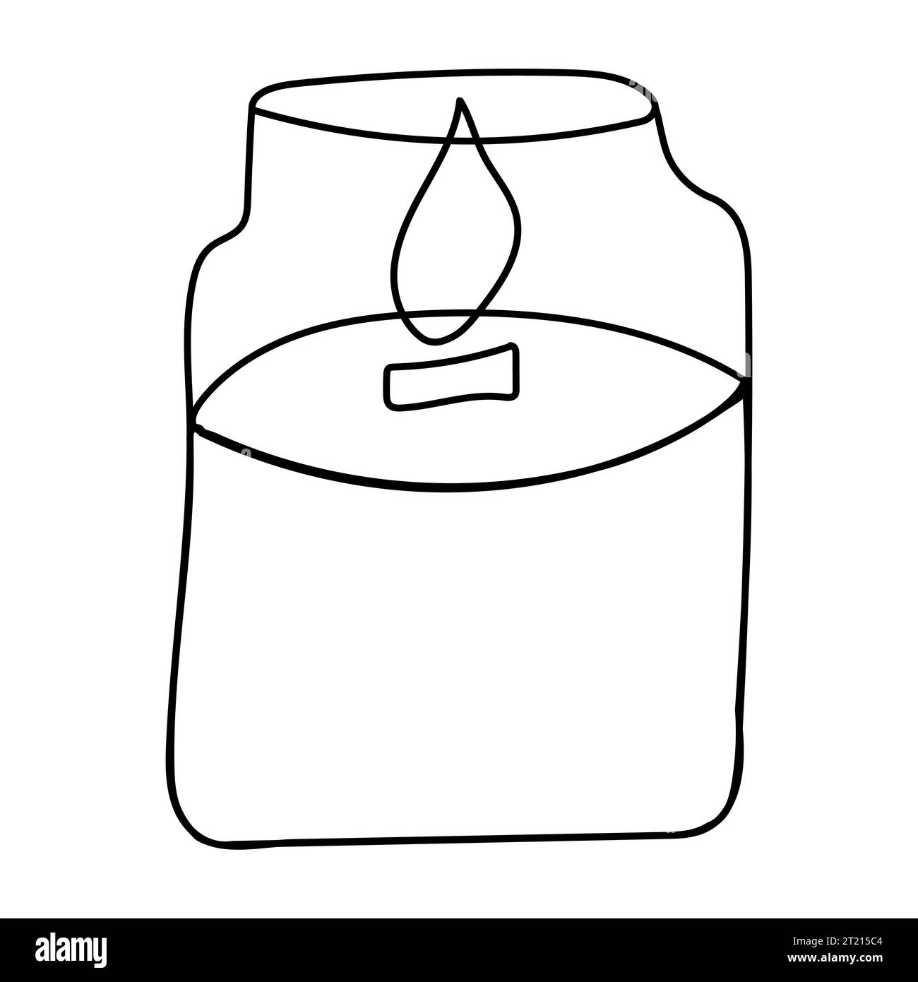 candle house comfort flame fire line doodle Stock Vector