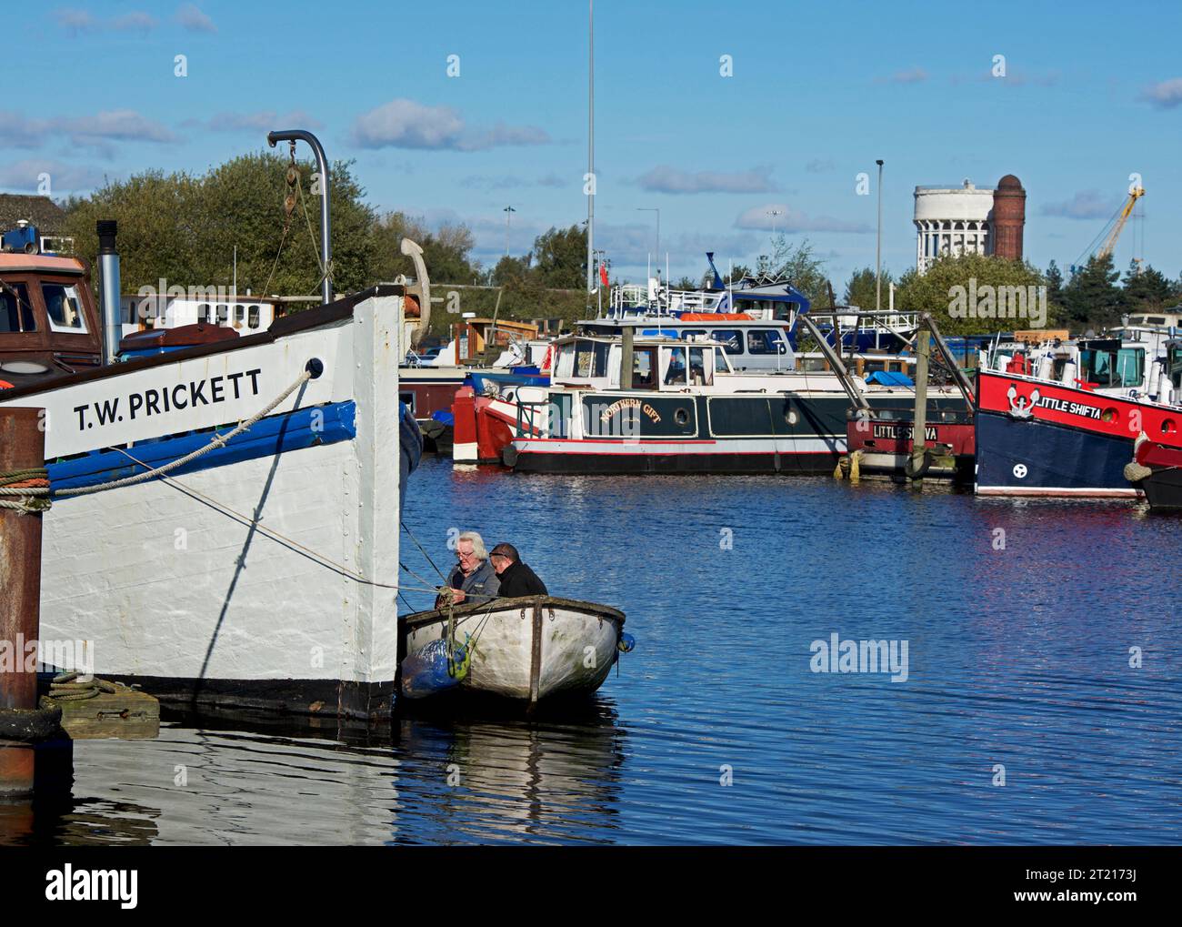 Boats in Goole Marina, East Yorkshire, England UK Stock Photo