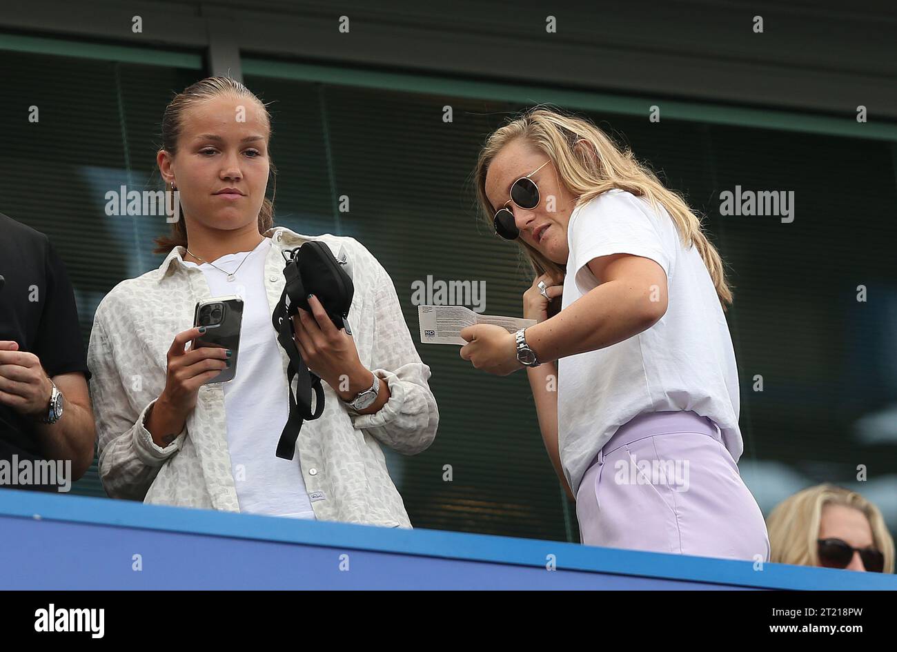 Guro Reiten and Erin Cuthbert of Chelsea Women. Chelsea v Tottenham