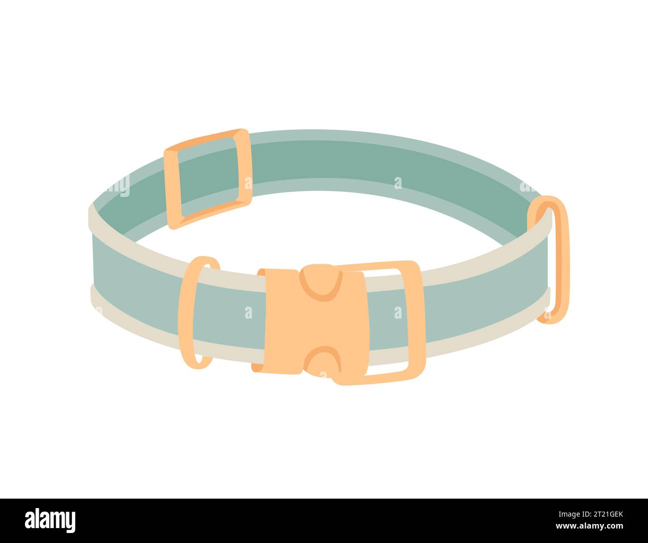 Green dog collar without tag vector illustration isolated on white