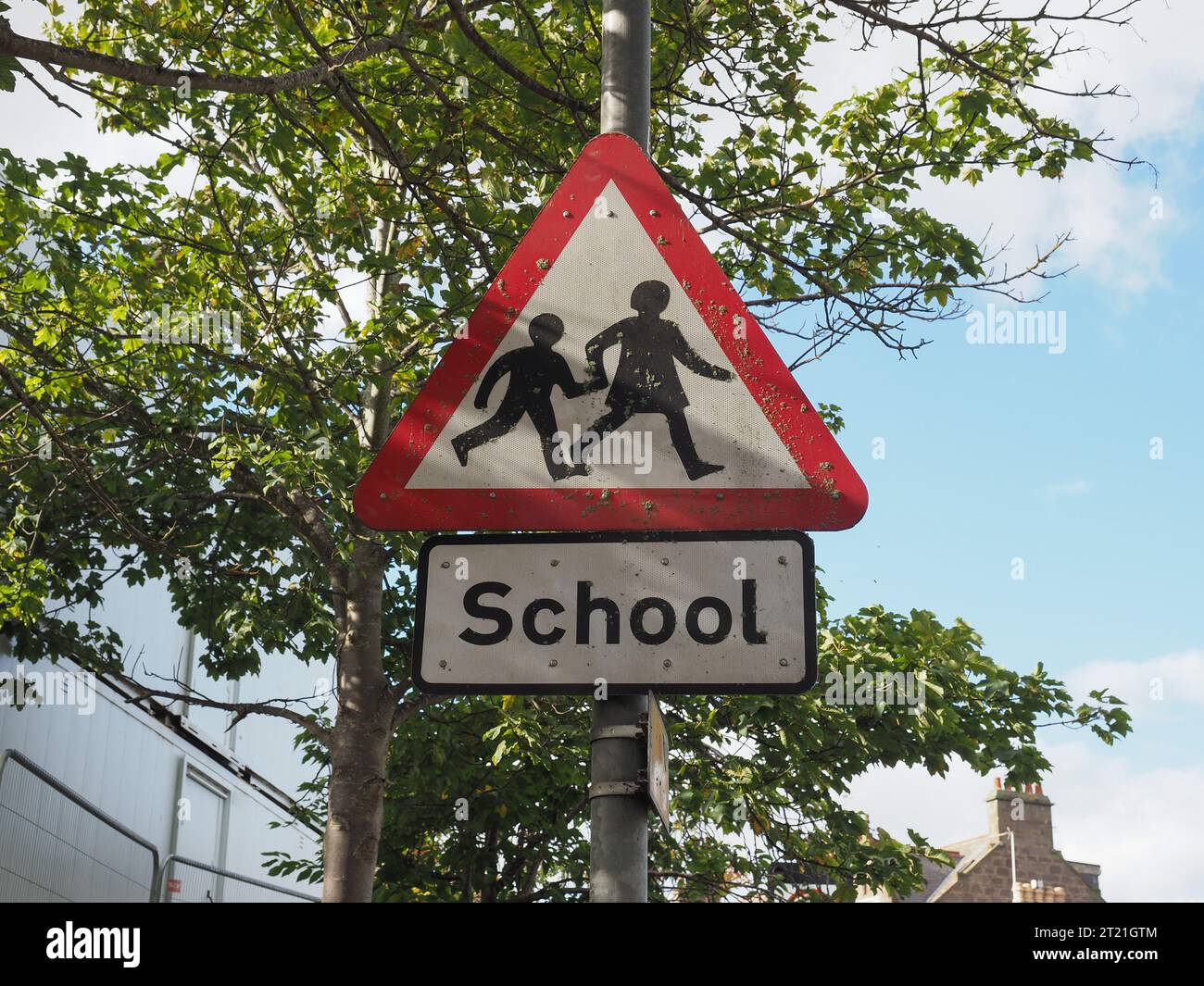 Warning signs, children going to school traffic sign Stock Photo - Alamy