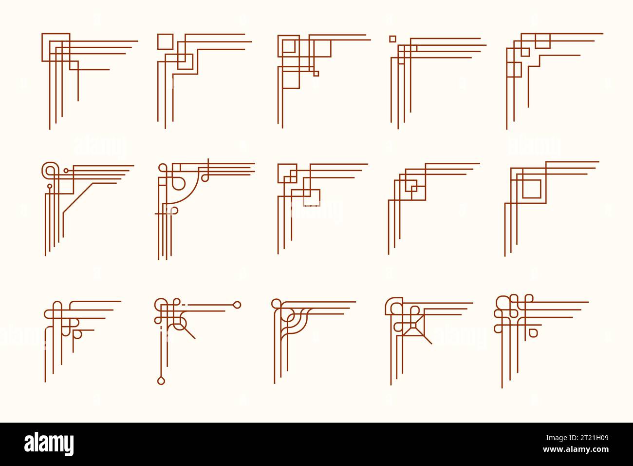 Chinese frame corners. Chinese decorative borders with ornamental