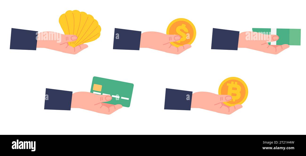 Evolution of money. From barter to cryptocurrency. Innovation pay method,  card and coin, barter and crypto. Vector illustration Stock Vector Image &  Art - Alamy