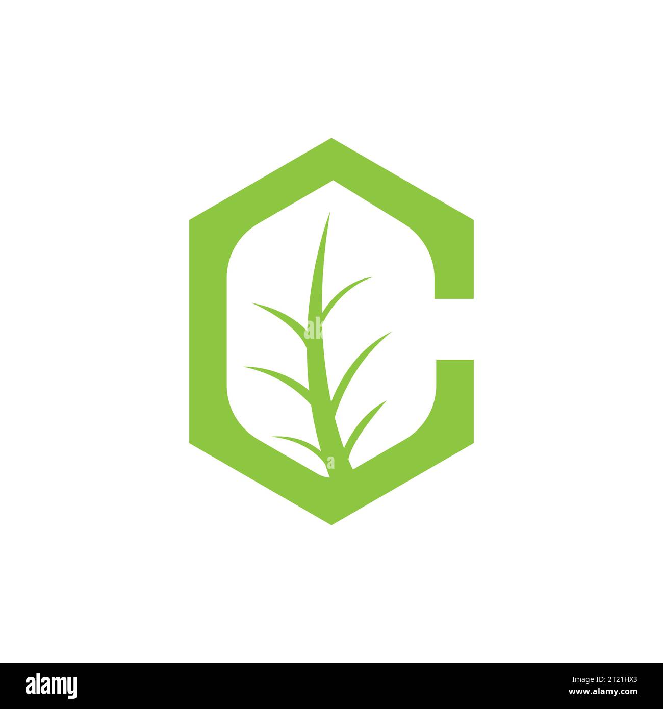 Letter c with negative space leaf logo vector template logo design. Letter C Leaf Logo. Eco Farm Logotype Vector Template. Organic Symbol Stock Vector