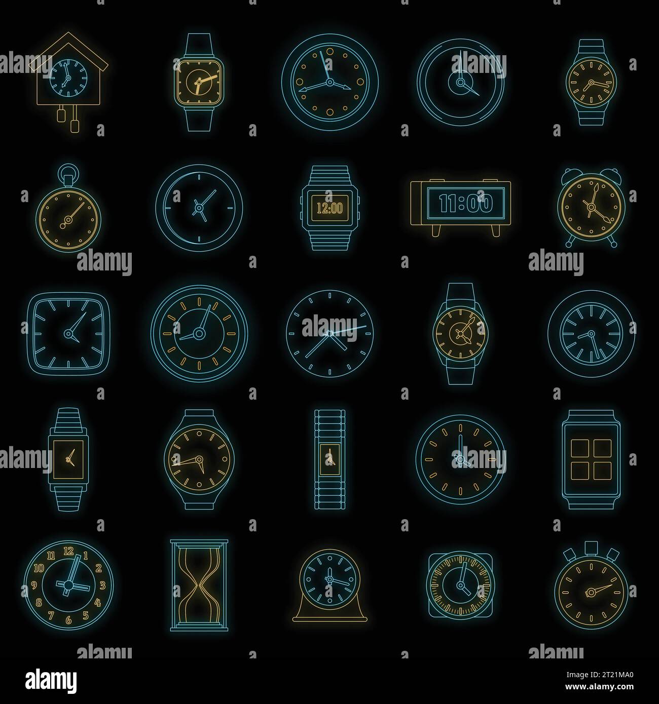 Vintage neon clock wall hi-res stock photography and images - Alamy