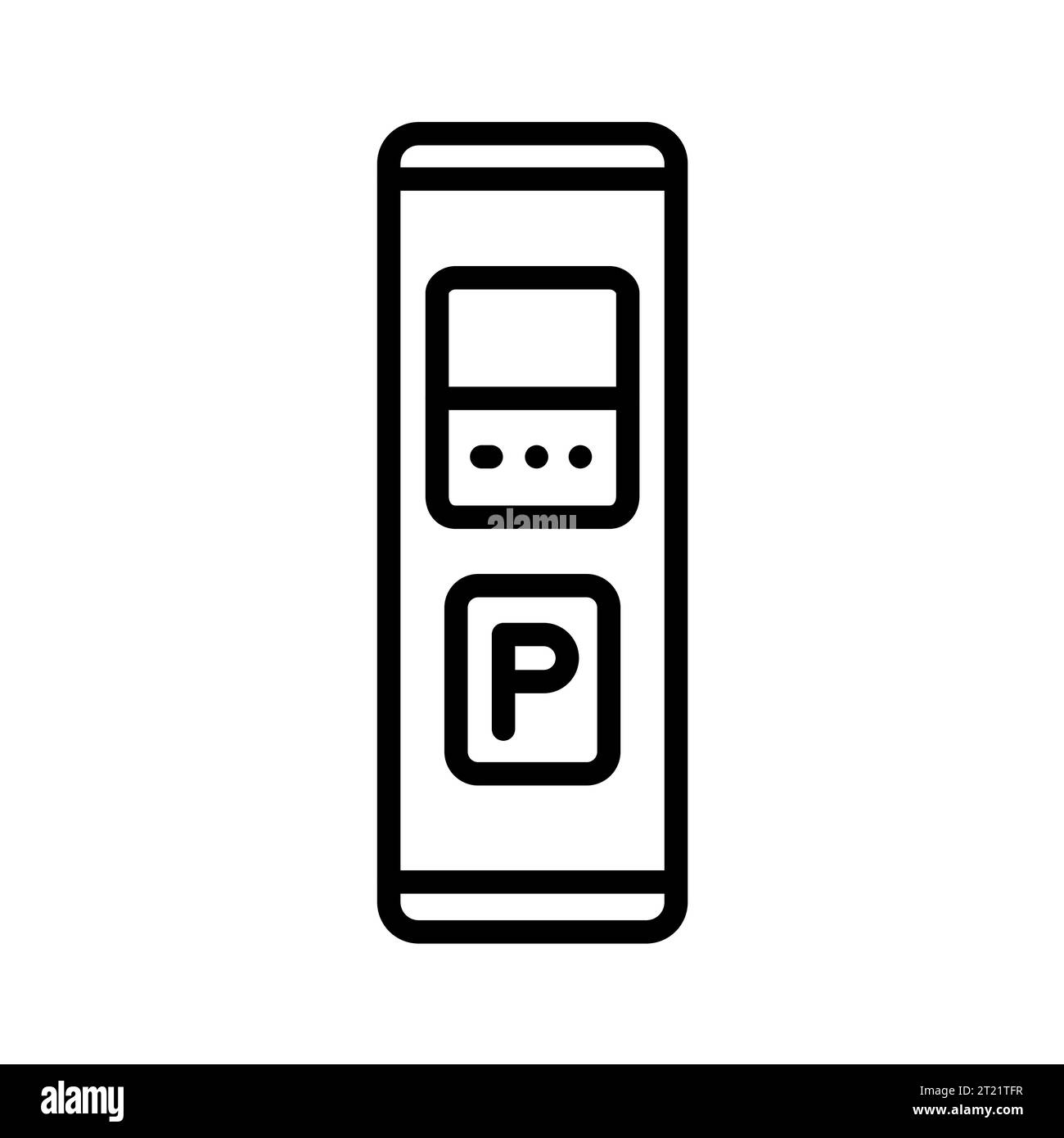 Parking pay in black line icon. Self service machine. Pictogram for web page, mobile app, promo. Stock Vector